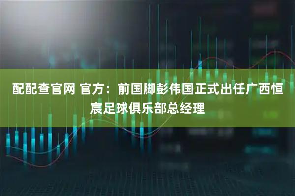 配配查官网 官方：前国脚彭伟国正式出任广西恒宸足球俱乐部总经理